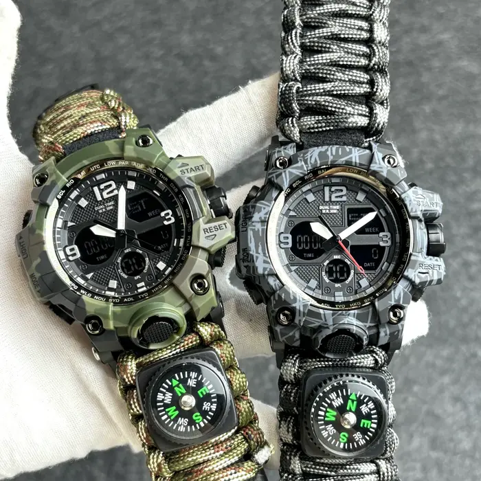 Montres militaires hommes Camouflage LED montre numérique