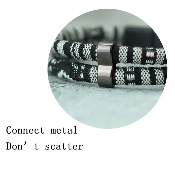 Noter nouveau Bracelet pour hommes avec corde détachable aimant boucle Wrap Braslet Double couche bohème tissu