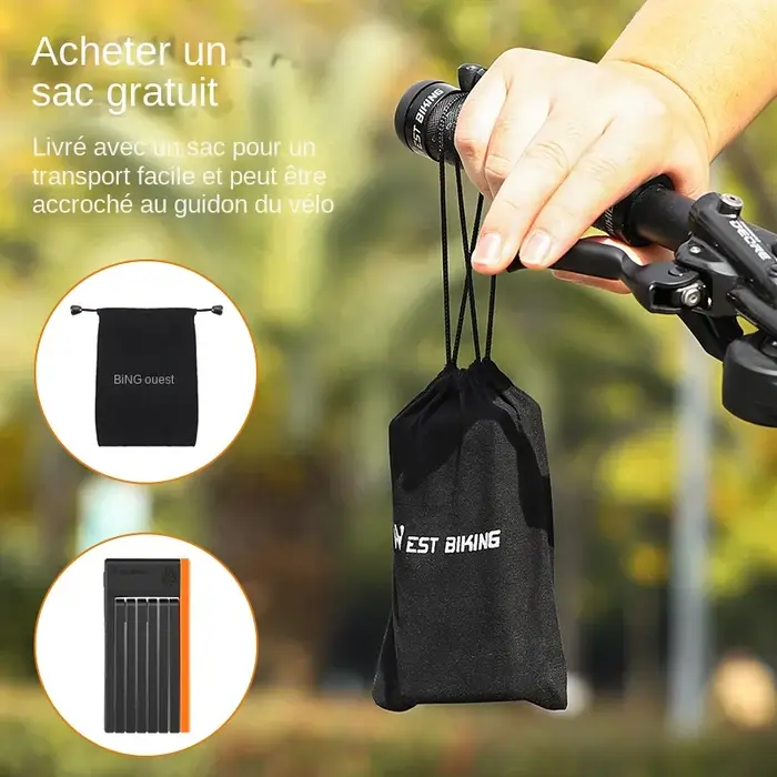 WEST BIKING Serrure de Sécurité Pliable pour Vélo