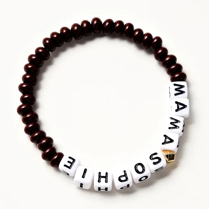 1PC Bracelet personnalisé-nom gravé personnalisé, conception de perles de boulier, bricolage, gravé 