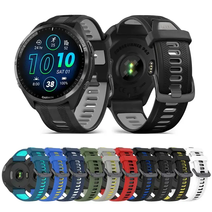 Bracelet de montre en Silicone pour course à pied, bracelet de sport étanche pour Garmin Forerunner 965 955 745