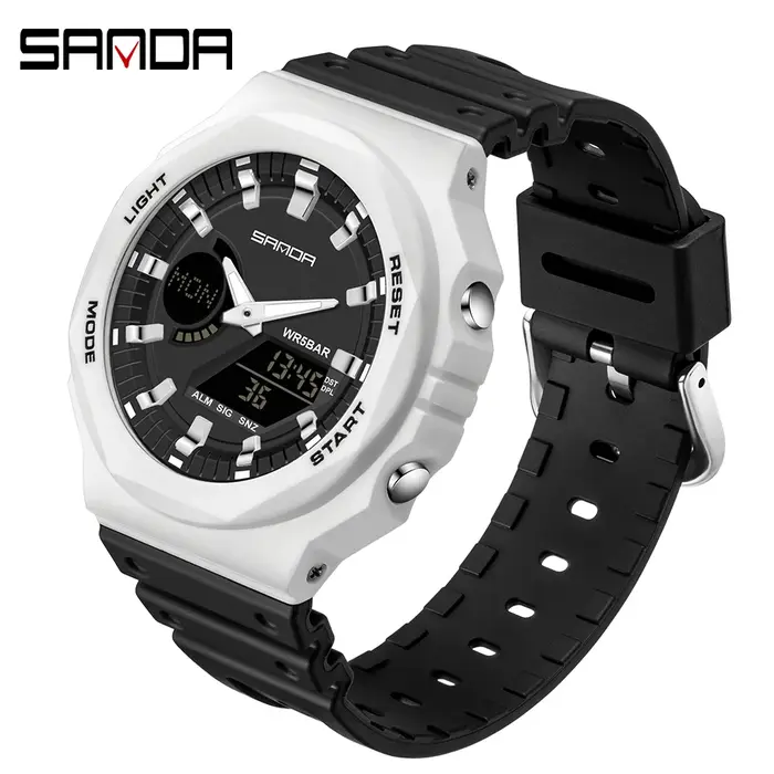 SANDA montres de sport de plein air hommes Ms LED montres numériques militaire étanche Date montre é
