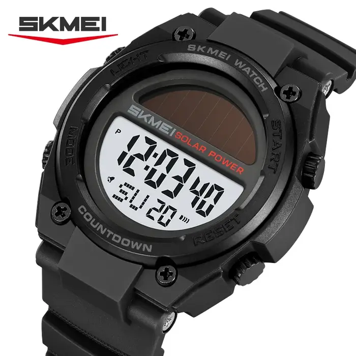 SKMEI 2712 Nouvelle Montre Digitale Sportive Électronique Solaire Étanche Chronographe Militaire Rétro pour Homme