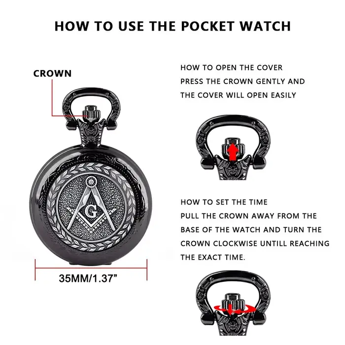 Montre de poche en forme de dôme en verre