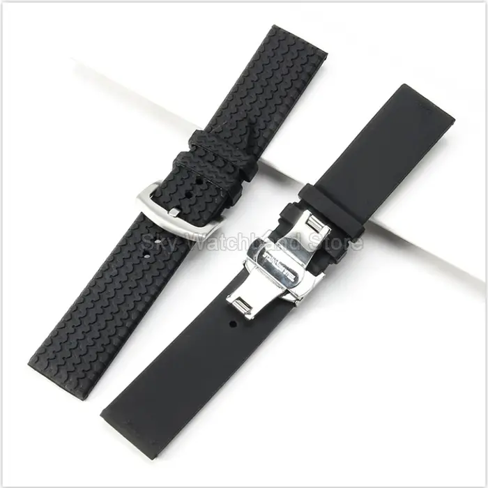 Bracelet de montre en Silicone noir pour Chopard Mille Miglia, 168511 168997, Interface droite souple et résistante à la sueur, accessoires de montre Premium