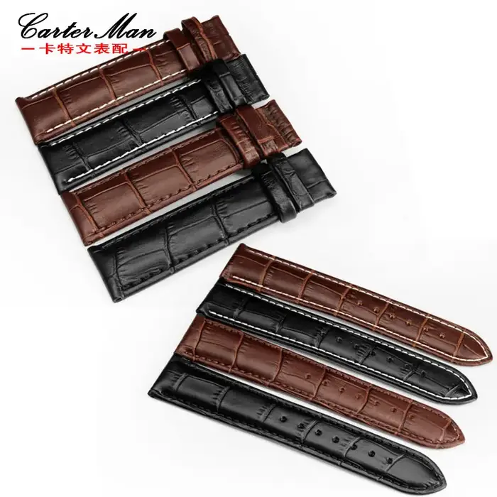 Nouveau Bracelet de montre en cuir véritable de haute qualité 18mm 19mm 20mm 21mm 22mm