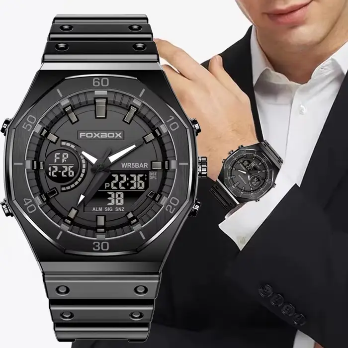 Montre-bracelet à quartz chronographe étanche pour homme