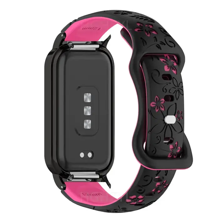 Bracelet gravé en Silicone pour femmes, fleur 3D, pour Xiaomi Band 9 Active/Redmi Band 3, montre intelligente, respirant