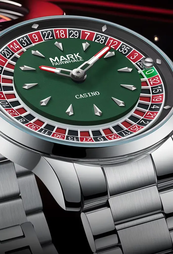 Mark Fairwhale montre originale pour hommes de luxe en acier inoxydable horloge mode décontracté amusant Roulette conception montre-bracelet à Quartz 2025 nouveau