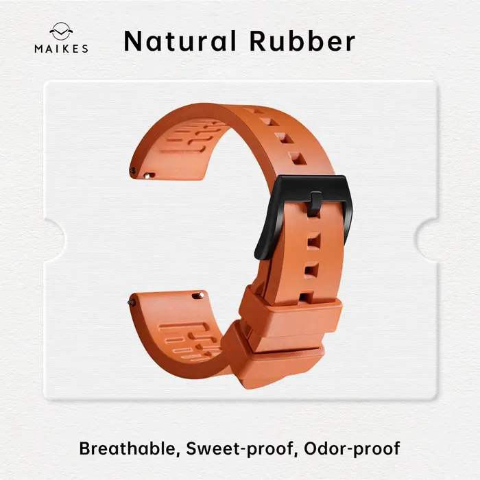 Bracelet de montre de luxe en caoutchouc naturel