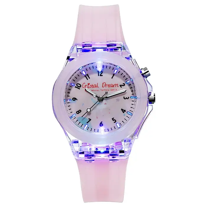 Montre-bracelet lumineuse en Silicone souple pour enfants, montre à Quartz, Sport décontracté, pour 