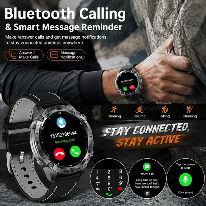 Nouvelle montre connectée GPS d'extérieur avec cartes hors ligne pour hommes