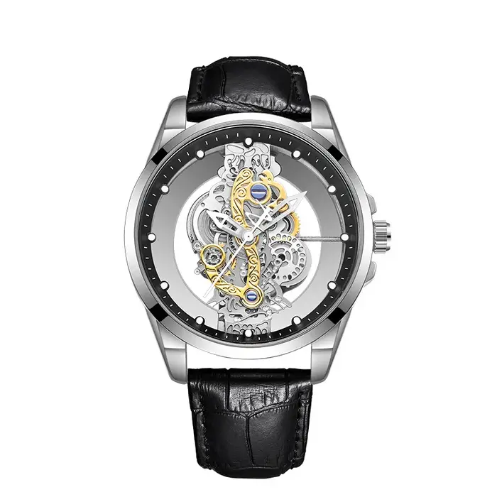Montre pour homme UTHAI, tendance sportive, double face transparente, acier creux, étanche, lumineus