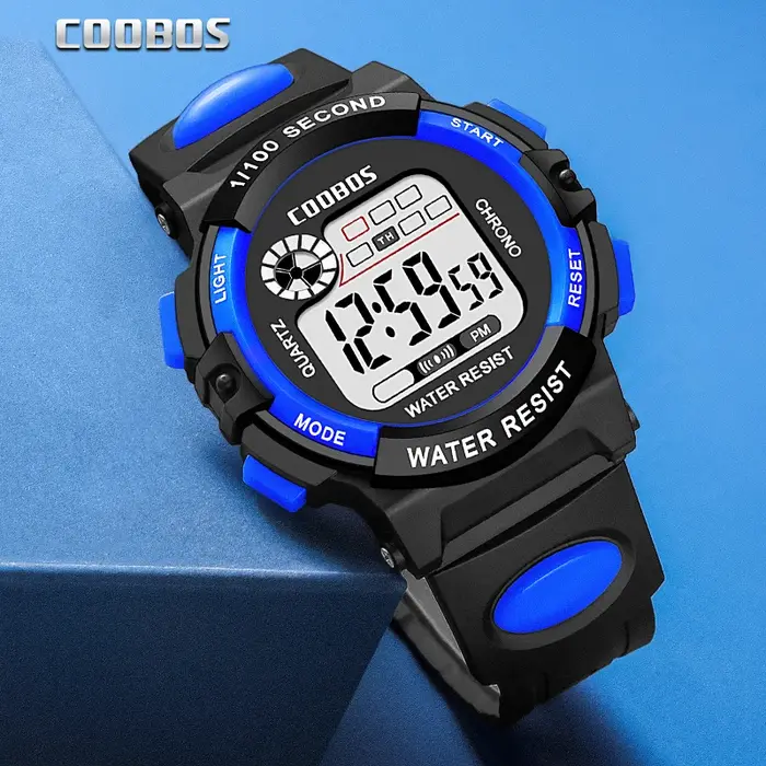 Montres de sport pour enfants COOBOS, montre numérique LED étanche pour enfants, multifonctionnelle, lumineuse, pour filles et garçons, Relogio Infantil