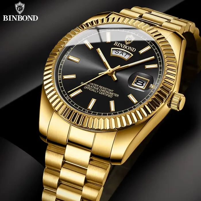 BINBOND hommes montre à Quartz haut de gamme sport