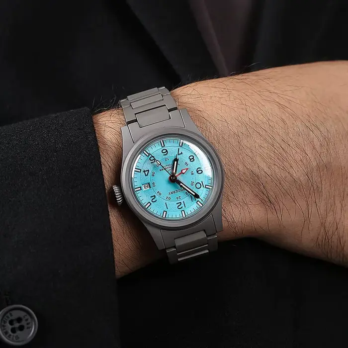 BODERRY hommes montre automatique 38MM Pliot titane mécanique montre-bracelet plongeur 10Bar étanche saphir lumineux mis5 9075