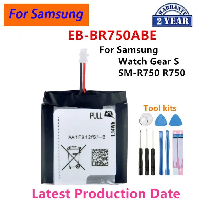 Nouvelle batterie EB-BR810ABU pour Samsung Galaxy Watch Gear S4 42mm/Gear Live/S2 classic/Gear 1/Active 1 2 3/Watch 3/Gear S/Gear 2