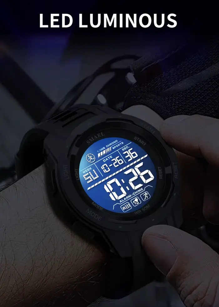 SAMEL hommes montre numérique Sport choc montres militaires étanche tactique électronique montre-bracelet jaune grand