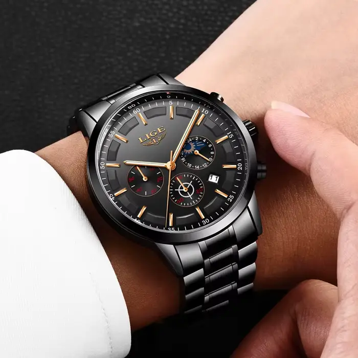 Montre-bracelet à quartz étanche pour homme
