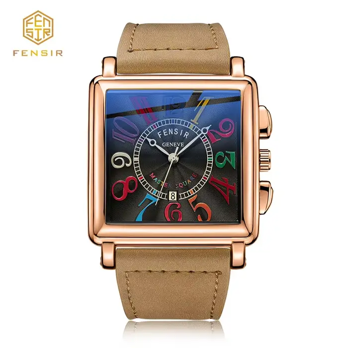 Montre à quartz carrée pour homme, cadran numérique couleur vintage, boîtier en alliage, bracelet en
