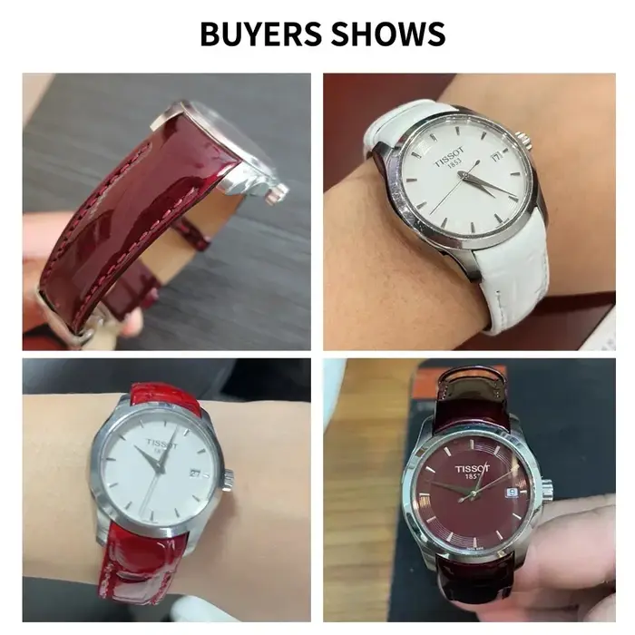 Bracelet de montre en cuir véritable pour femme