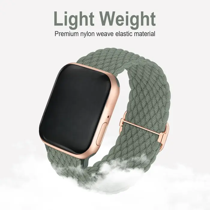 Bracelet Tressé Élastique pour Apple Watch 38-49mm - Boucle Solo Réglable en Nylon Respirant | Compatible Séries 1-10/SE/Ultra (Homme/Femme)