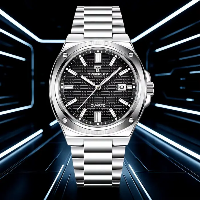 Montres pour hommes 2026, marque TYBERLEY, texture ajustée au froid, quartz, calendrier, lumineuses, étanches, montres pour hommes, style business