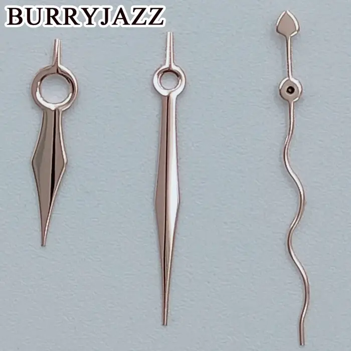 BURRYJAZZ NH35 NH36 NH38 7S26 7S36 4R35 4R36 aiguilles de montre non lumineuses bouclées ondulation