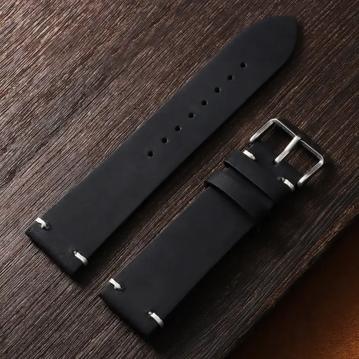 Bracelet de montre en cuir ciré vintage pour Omega 18/19/20/21/22/24 mm