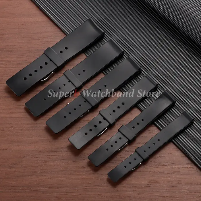 Bracelet de montre en plastique PVC 12mm 14mm 16mm 18mm 20mm 22mm