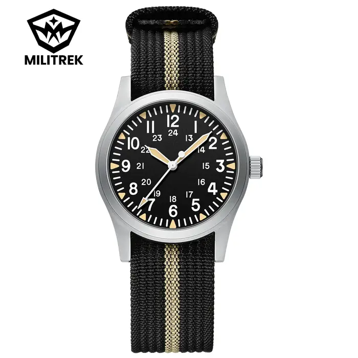Montre à Quartz VH31 pour hommes militaire robuste champ extérieur 100M étanche avec verre saphir lumineux acier