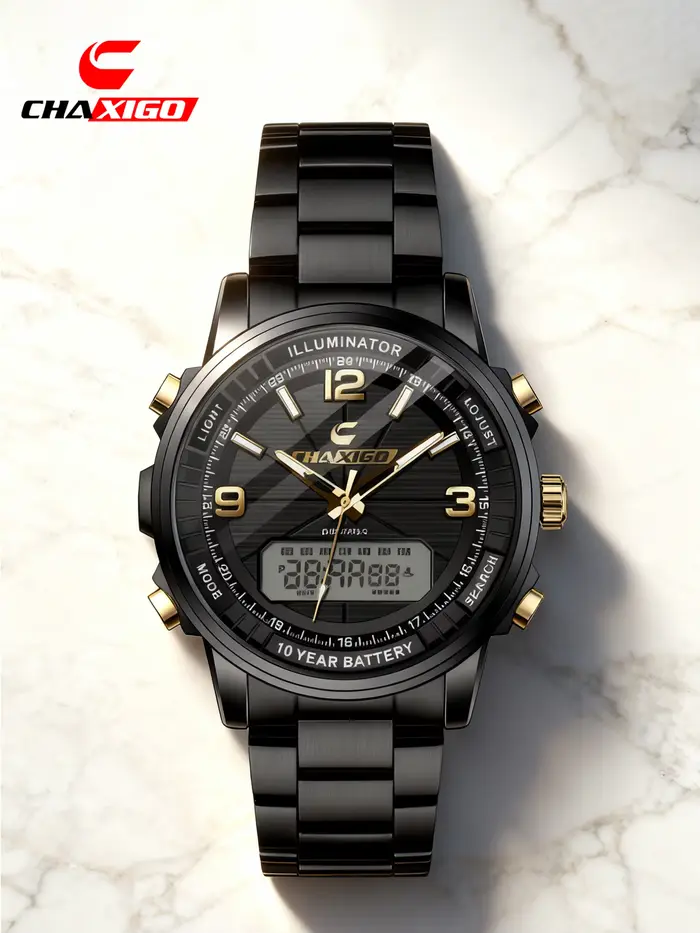 CHAXIGO montre-bracelet multifonctionnelle pour hommes d'affaires de mode