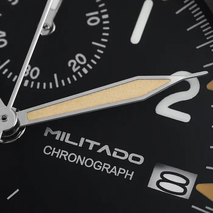 Militado Ml1868KF montre VK67 chronographe montres à Quartz lumineux AR saphir cristal 100M étanche 39Mm montre-bracelet militaire
