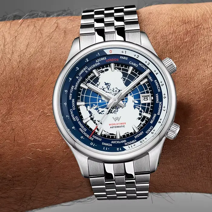 WM montre automatique mécanique hommes montres de haute qualité saphir heure mondiale Original reconnu marque Welly