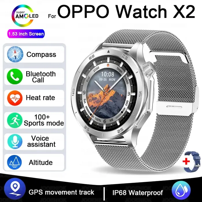 OPPO montre X2 dernière appel Bluetooth Smartwatch hommes GPS NFC surveillance de la santé IP68