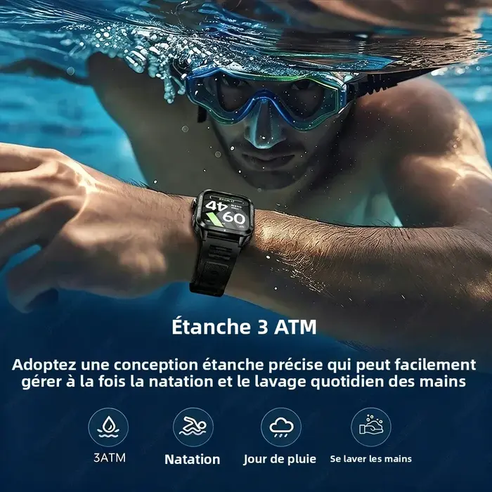 Montre connectée étanche 3ATM