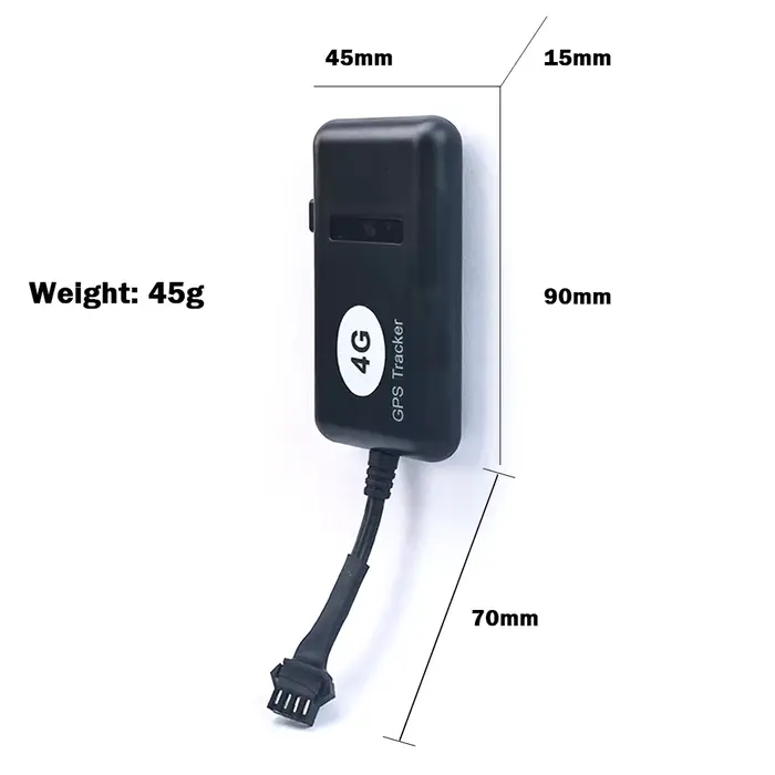 DAGPS Tracker 4G GT02 Sentinelle GPS 4 broches – Position et coupure ultra-précision du moteur de carburant/arrêt et d'alarme d'accélération pour votre véhicule