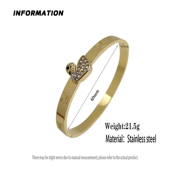 Bracelet en acier inoxydable plaqué or 18 carats, étanche, cadeau pour femme, bracelet de couple, cygne zcomprend, haute qualité, nouveau