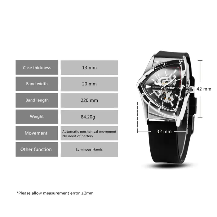 Montre mécanique squelette WINNER Sports pour hommes