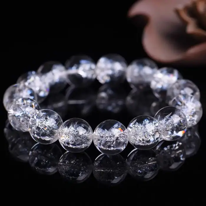 Bracelet en cristal blanc naturel de l'himalaya pour hommes