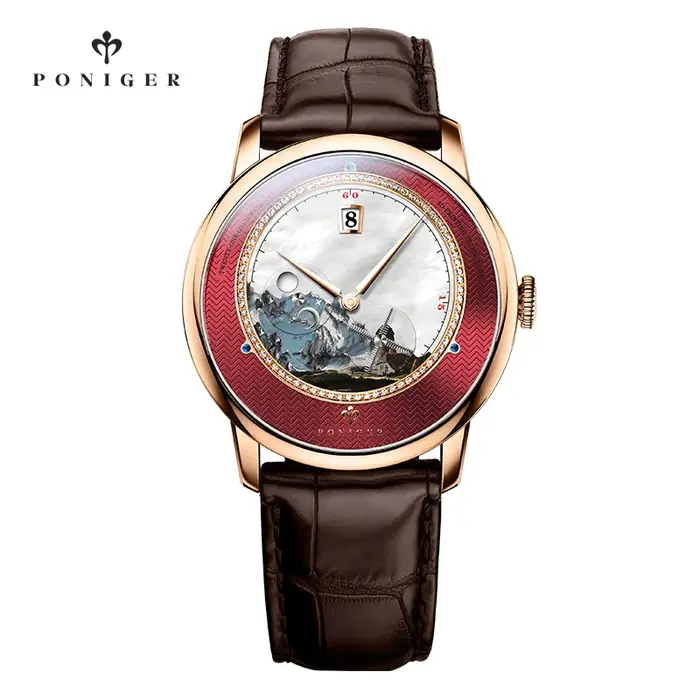 PONIGER P723 41MM montre mécanique automatique pour hommes, mouvement MIYOTA 8219, cadran peint, cristal saphir, étanche 50M