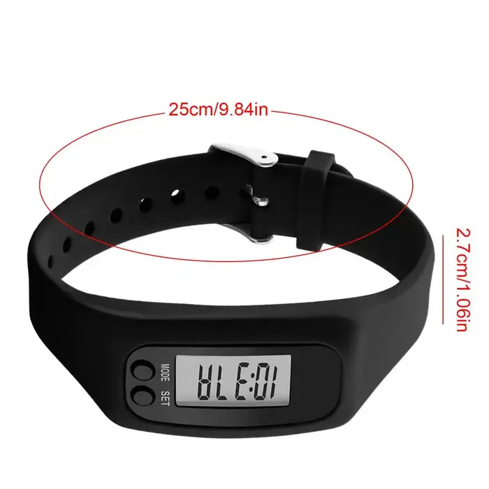 Bracelet podomètre LED, compteur de pas, montre multifonction, podomètre pour la marche et la course