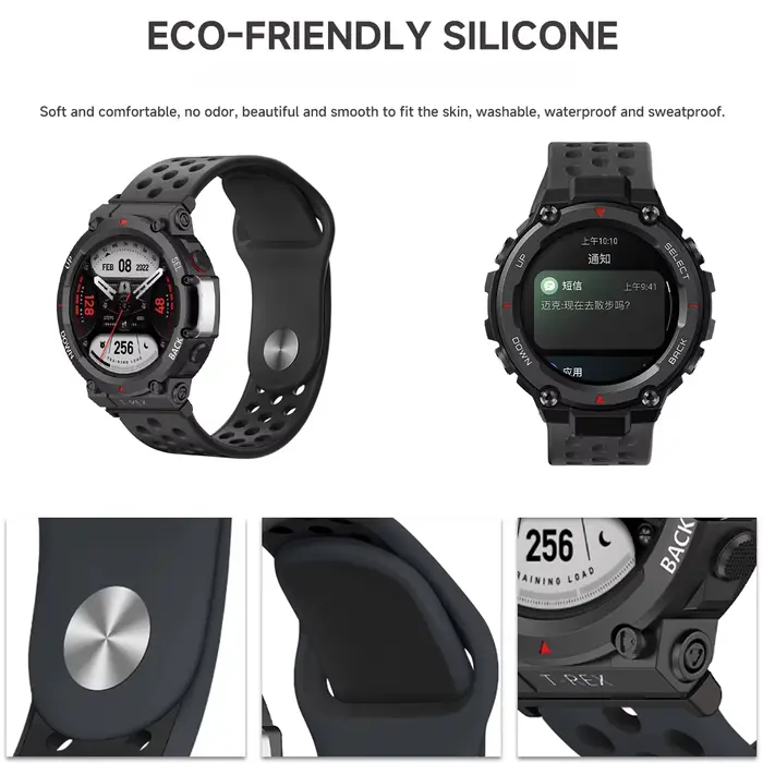 Bracelet en Silicone respirant pour Huami Amazfit t-rex 2
