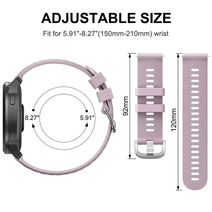 Bracelet 18/20/22mm pour Garmin Vivoactive 4 5 3 s/Venu 3 2s Sq 2 Plus/Forerunner 265 255S 645 245