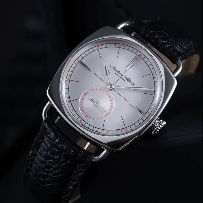 Hruodland rétro hommes montres mécaniques automatiques F028 acier inoxydable cuir marron étanche 10Bar reloj hombre