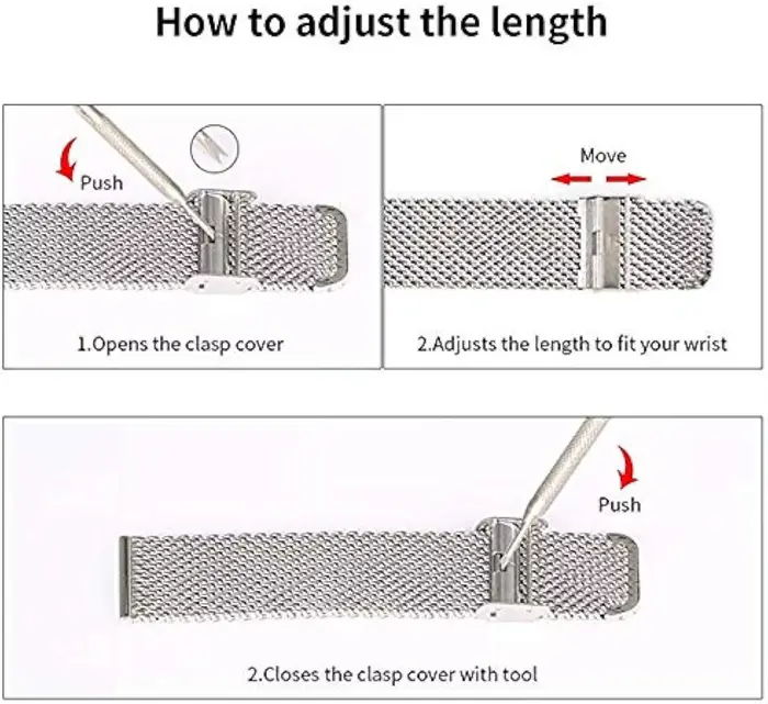 Bracelet de montre en maille d'acier inoxydable
