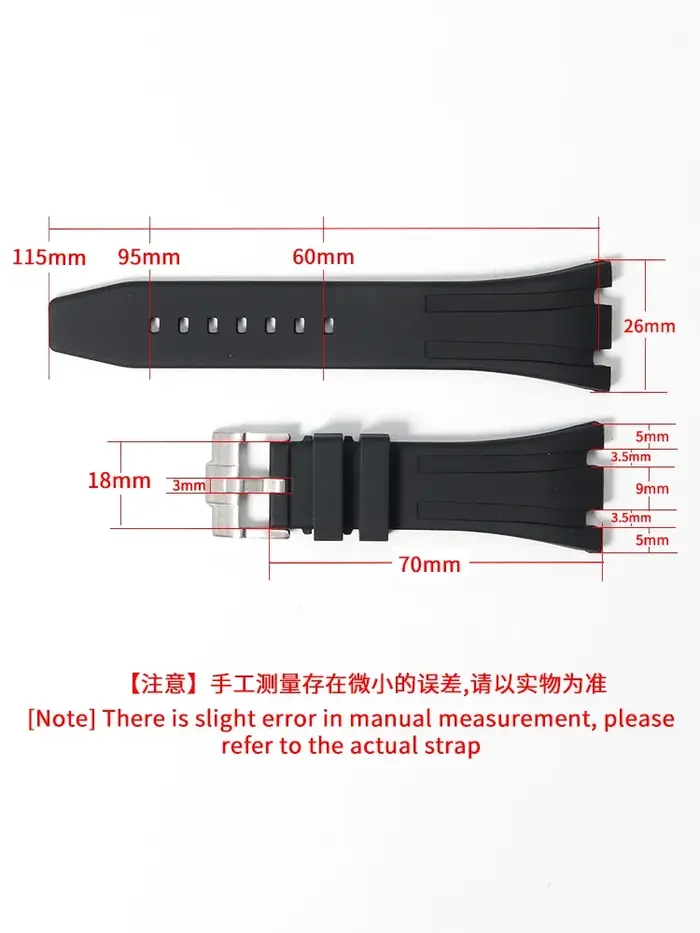 Bracelet de montre en caoutchouc de silicone étanche