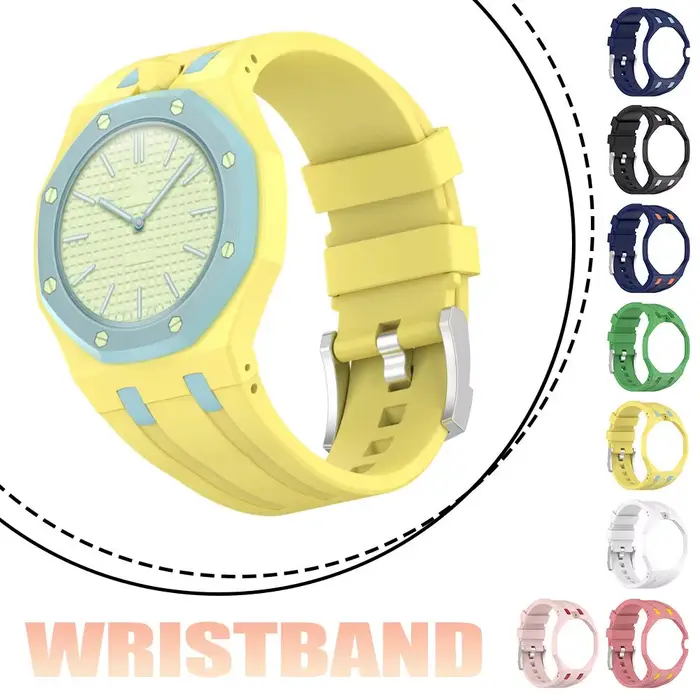 Bracelet de montre en silicone intégré pour Swatch Royal P