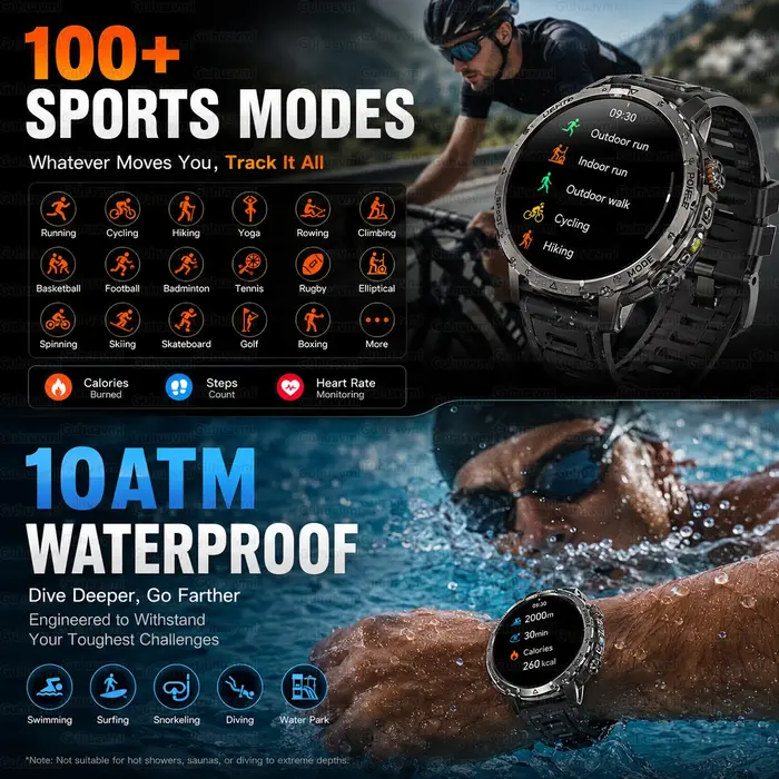 Montre connectée de qualité militaire TANK