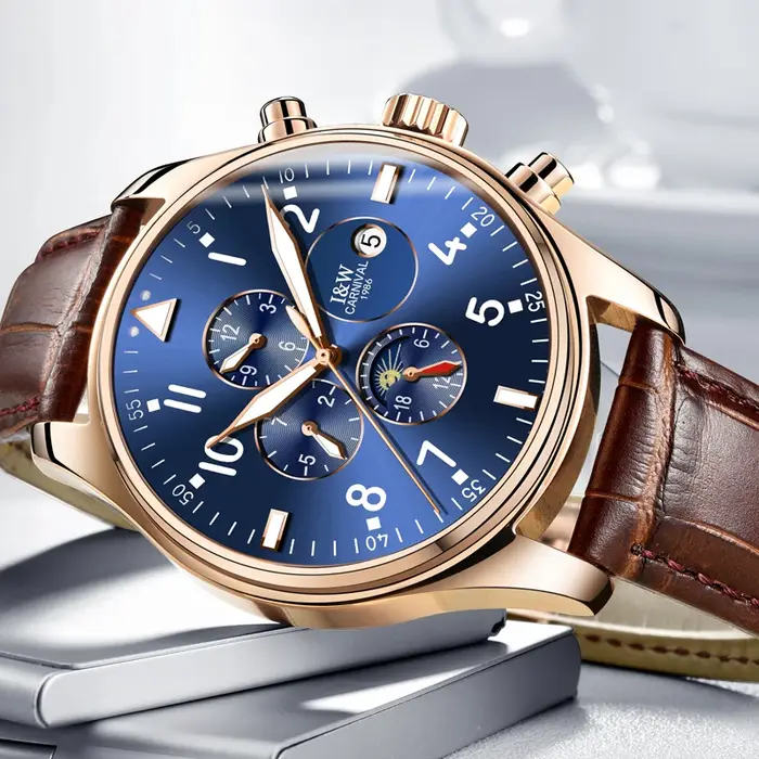 I & W Carnival-Montres mécaniques automatiques pour hommes, horloge étanche multifonction, marque de luxe, Suisse, High Shoous, 8764G-2